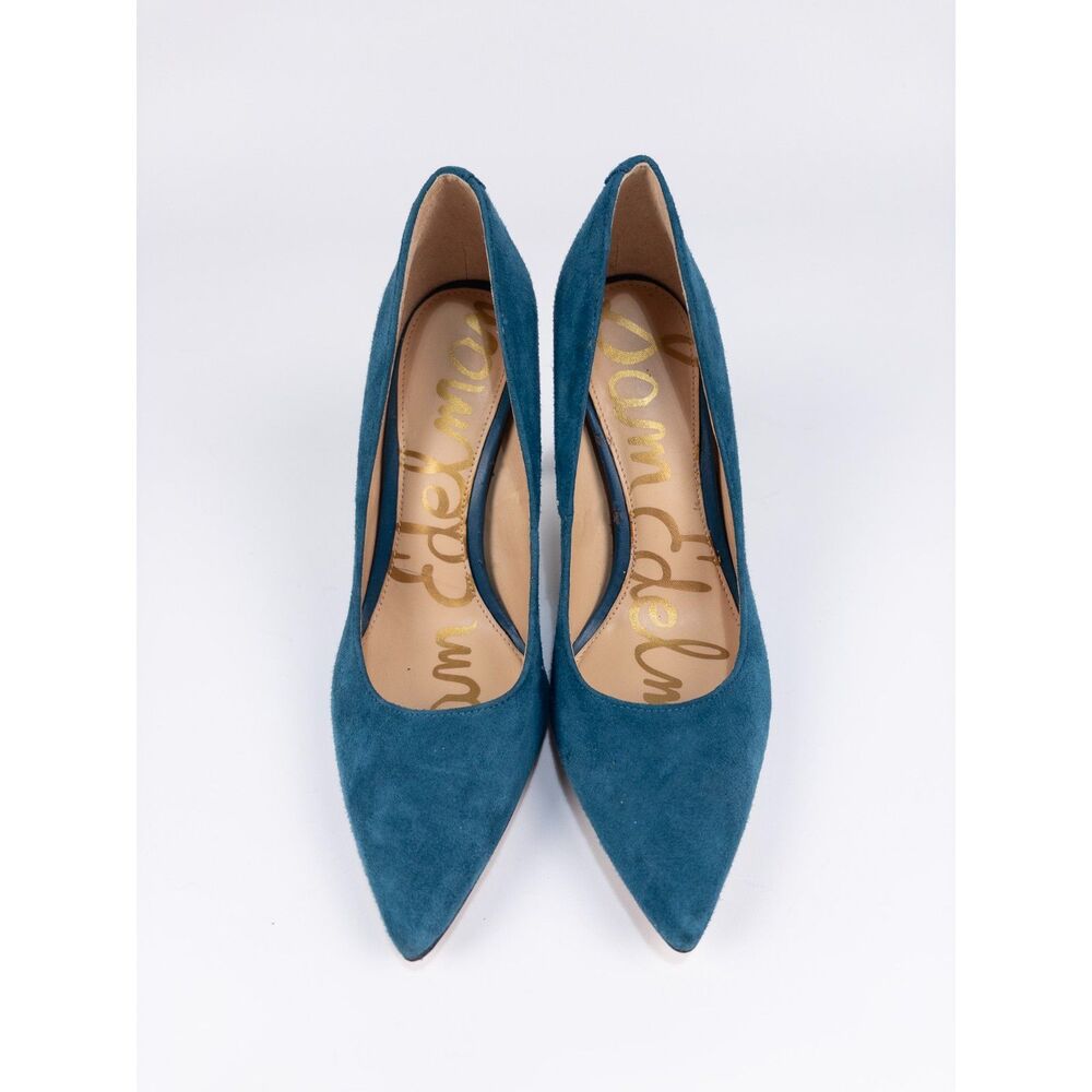 Sam Edelman Hazel Womens Teal Blue Suede Pointed Toe Stiletto Heels Pumps Size 5